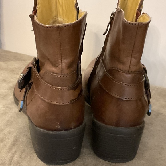 BUSSOLA made in Italy Brown Aged zipper and side buckle boot . - Picture 6 of 8